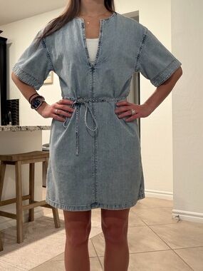 Frame Denim Light Wash Denim Mini Dress